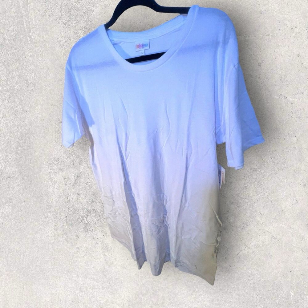 LulaRoe Hudson Large Solid White Short Sleeves nwt htf Unicorn